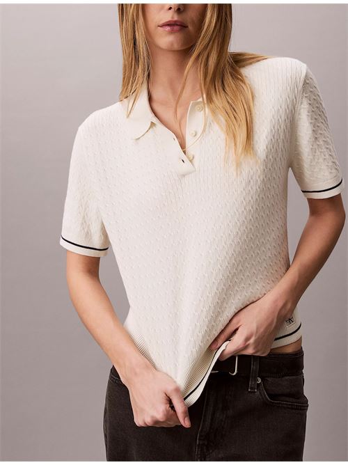 ss woven cropped cble swe CALVIN KLEIN JEANS | LV047F320GYAS